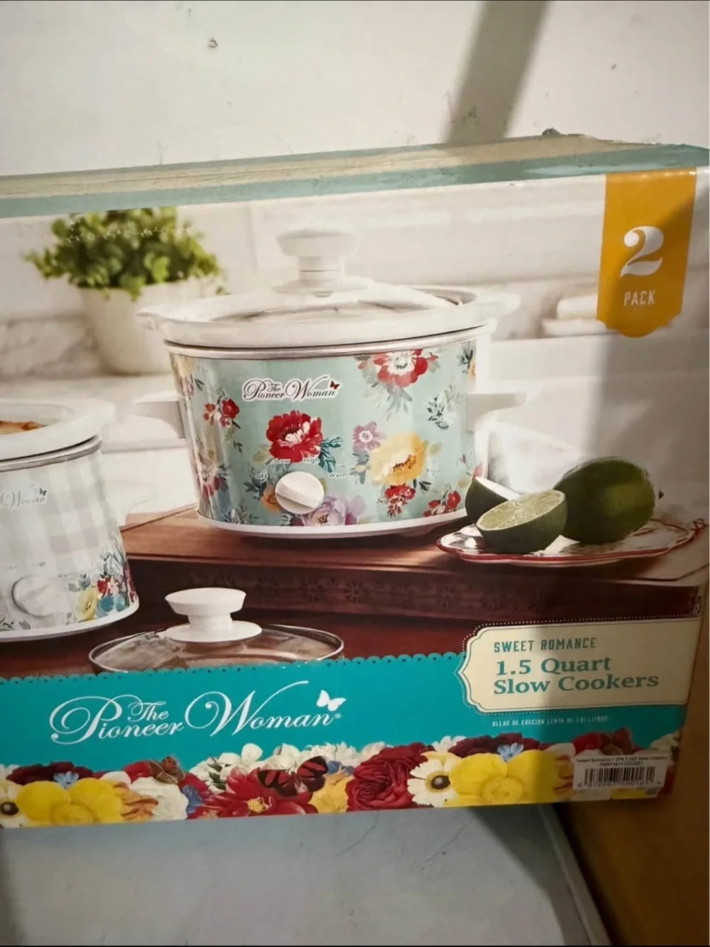 The Pioneer Woman Floral & Gingham Slow Cooker 2-Pack - Blue/White